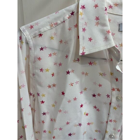 Rails 100% silk button down women’s shirt star print - Picture 3 of 8